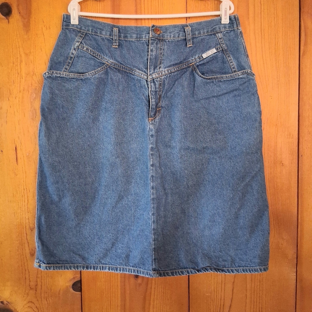 Vintage Cherokee Blue Denim Pencil Skirt